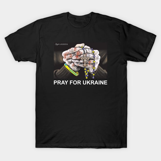 Pray for Ukraine T-Shirt by Tom Stiglich Cartoons